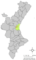 Localització de Quart de Poblet respecte del País Valencià